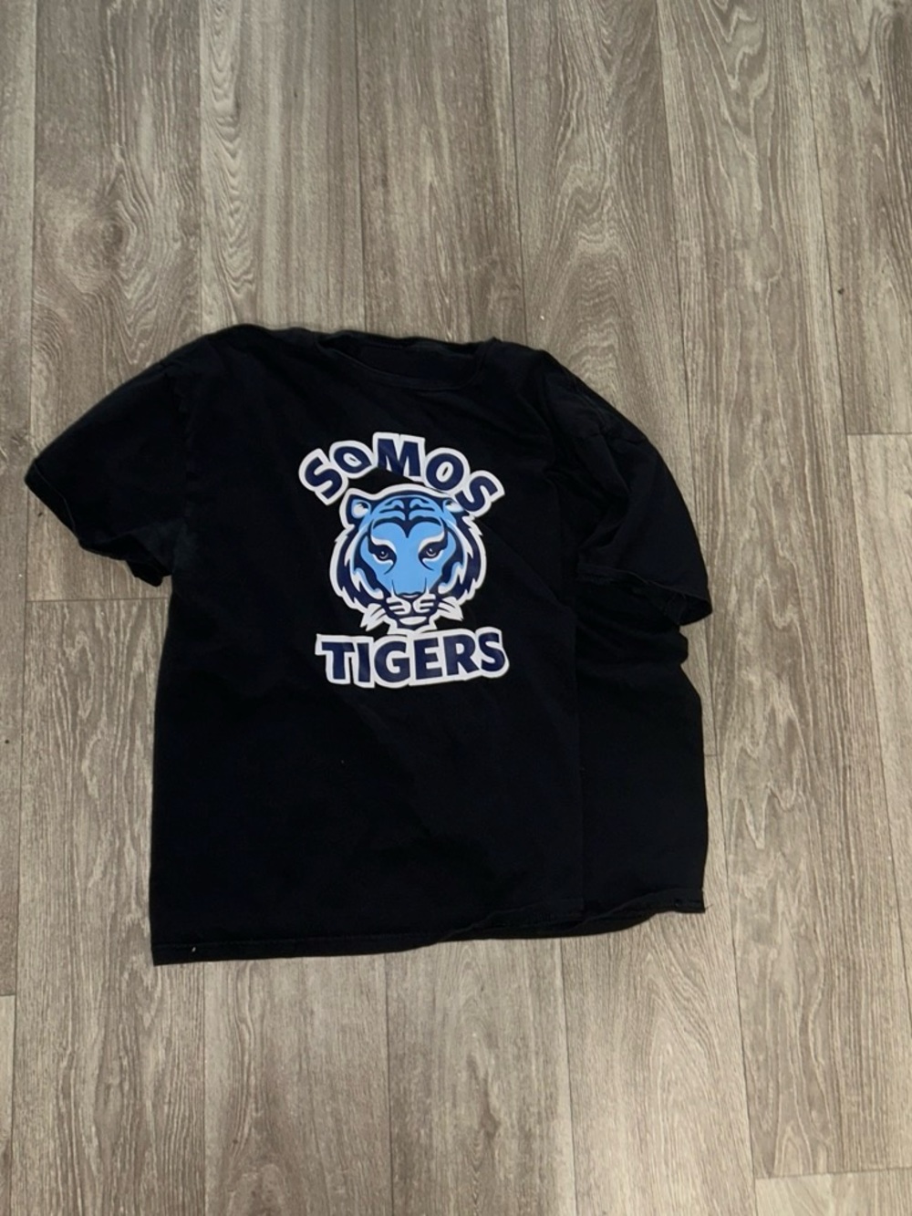 Somos Tigers Black Graphic Tee with Blue Logo